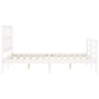 Estructura de cama con cabecero madera maciza blanco 140x190 cm de vidaXL, Camas y somieres - Ref: Foro24-3194097, Precio: 13...