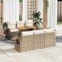 Set sofás de jardín 7 piezas y cojines ratán sintético beige en Conjuntos de jardín | Comprar online en Foru.es