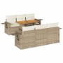 Set sofás de jardín 7 piezas y cojines ratán sintético beige en Conjuntos de jardín | Comprar online en Foru.es