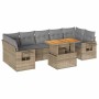 Set de sofás de jardín y cojines 8 piezas ratán sintético beige en Conjuntos de jardín | Comprar online en Foru.es