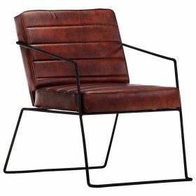 Sillón de cuero auténtico marrón oscuro en Sillones | Comprar online en Foru.es