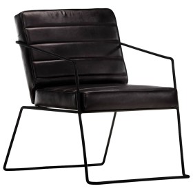 Sillón de cuero auténtico negro en Sillones | Comprar online en Foru.es