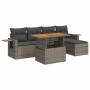 Set de muebles de jardín 6 pzas y cojines ratán sintético gris en Conjuntos de jardín | Comprar online en Foru.es