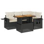 Set de muebles de jardín 5 pzas y cojines ratán sintético negro en Conjuntos de jardín | Comprar online en Foru.es