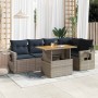 Set de muebles de jardín 6 pzas y cojines ratán sintético gris en Conjuntos de jardín | Comprar online en Foru.es
