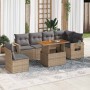 Set sofás de jardín 7 piezas y cojines ratán sintético beige en Conjuntos de jardín | Comprar online en Foru.es