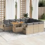 Set de sofás de jardín 11pzas con cojines ratán sintético beige en Conjuntos de jardín | Comprar online en Foru.es