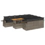 Set de sofás de jardín 11 pzas y cojines ratán sintético gris en Conjuntos de jardín | Comprar online en Foru.es