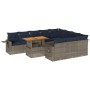 Set de sofás de jardín 11 pzas y cojines ratán sintético gris en Conjuntos de jardín | Comprar online en Foru.es