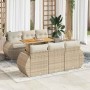 Set sofás de jardín 7 piezas y cojines ratán sintético beige en Conjuntos de jardín | Comprar online en Foru.es
