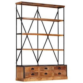 Estantería de 4 niveles 6 cajones madera de mango 122x36x181 cm en Librerías y estanterías | Comprar online en Foru.es