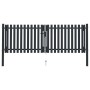 Cancela doble de valla de acero gris antracita 306x175 cm de vidaXL, Puertas de jardín - Ref: Foro24-146352, Precio: 451,81 €...