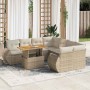 Set de sofás de jardín con cojines 9 pzas ratán sintético beige en Conjuntos de jardín | Comprar online en Foru.es