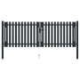 Cancela doble de valla de acero gris antracita 306x175 cm de vidaXL, Puertas de jardín - Ref: Foro24-146352, Precio: 451,81 €...