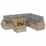 Set sofás de jardín 7 piezas y cojines ratán sintético beige en Conjuntos de jardín | Comprar online en Foru.es