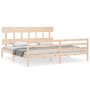 Estructura de cama con cabecero madera maciza 200x200 cm de vidaXL, Camas y somieres - Ref: Foro24-3195176, Precio: 142,97 €,...