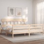 Estructura de cama con cabecero madera maciza 200x200 cm de vidaXL, Camas y somieres - Ref: Foro24-3195176, Precio: 142,97 €,...