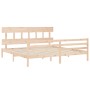 Estructura de cama con cabecero madera maciza 200x200 cm de vidaXL, Camas y somieres - Ref: Foro24-3195176, Precio: 142,97 €,...