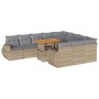 Set de sofás de jardín 11pzas con cojines ratán sintético beige en Conjuntos de jardín | Comprar online en Foru.es