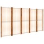 Biombo divisor de 5 paneles blanco crema 350x180 cm de vidaXL, Divisores de ambientes - Ref: Foro24-319185, Precio: 185,15 €,...