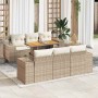 Set sofás de jardín 7 piezas y cojines ratán sintético beige en Conjuntos de jardín | Comprar online en Foru.es