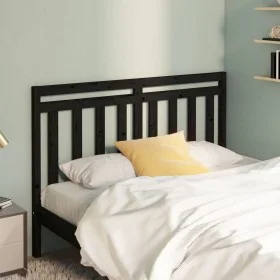 Solid black pine wood bed headboard 166x4x100 cm by vidaXL, Headboards and footboards - Ref: Foro24-817804, Price: 31,44 €, D...