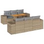 Set sofás de jardín 7 piezas y cojines ratán sintético beige en Conjuntos de jardín | Comprar online en Foru.es