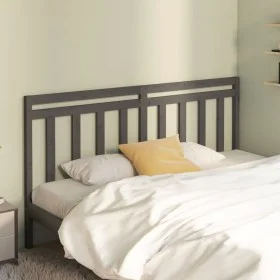 Solid gray pine wood bed headboard 206x4x100 cm by vidaXL, Headboards and footboards - Ref: Foro24-817812, Price: 35,54 €, Di...