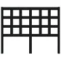 Solid black pine wood bed headboard 125.5x4x100 cm by vidaXL, Headboards and footboards - Ref: Foro24-817884, Price: 30,07 €,...