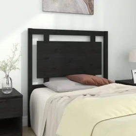 Solid black pine wood bed headboard 95.5x4x100 cm by vidaXL, Headboards and footboards - Ref: Foro24-817924, Price: 30,10 €, ...