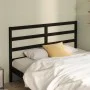 Solid black pine wood bed headboard 146x4x100 cm by vidaXL, Headboards and footboards - Ref: Foro24-817644, Price: 29,42 €, D...