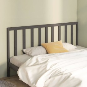 Cabecero de cama madera maciza de pino gris 206x4x100 cm de vidaXL, Cabeceros y pies de cama - Ref: Foro24-817712, Precio: 36...