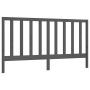 Cabecero de cama madera maciza de pino gris 206x4x100 cm de vidaXL, Cabeceros y pies de cama - Ref: Foro24-817712, Precio: 36...