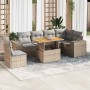 Set sofás de jardín 7 piezas y cojines ratán sintético beige en Conjuntos de jardín | Comprar online en Foru.es