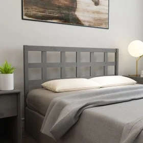Solid gray pine wood bed headboard 156x4x100 cm by vidaXL, Headboards and footboards - Ref: Foro24-817897, Price: 45,83 €, Di...