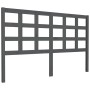 Cabecero de cama madera maciza de pino gris 156x4x100 cm de vidaXL, Cabeceros y pies de cama - Ref: Foro24-817897, Precio: 46...