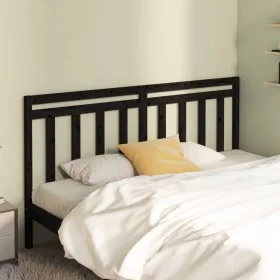 Solid black pine wood bed headboard 186x4x100 cm by vidaXL, Headboards and footboards - Ref: Foro24-817809, Price: 58,07 €, D...