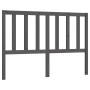 Cabecero de cama madera maciza de pino gris 156x4x100 cm de vidaXL, Cabeceros y pies de cama - Ref: Foro24-817747, Precio: 49...