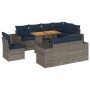 Set de sofás de jardín con cojines 9 pzas ratán sintético gris en Conjuntos de jardín | Comprar online en Foru.es