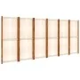 Biombo divisor de 6 paneles blanco crema 420x180 cm de vidaXL, Divisores de ambientes - Ref: Foro24-319186, Precio: 203,96 €,...