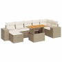 Set de sofás de jardín y cojines 8 piezas ratán sintético beige en Conjuntos de jardín | Comprar online en Foru.es