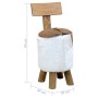 Taburete de piel de cabra y madera maciza de teca en Taburetes y sillas plegables | Comprar online en Foru.es