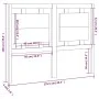 Bettkopfteil aus massivem Kiefernholz, honigbraun, 125,5 x 4 x 100 cm von vidaXL, Kopf- und Fußteile - Ref: Foro24-817933, Pr...