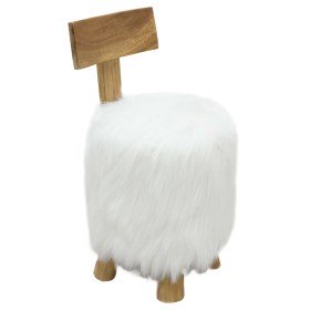 Taburete de madera maciza de teca blanco en Taburetes y sillas plegables | Comprar online en Foru.es