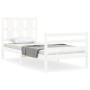Estructura de cama con cabecero madera maciza blanco 90x200 cm de vidaXL, Camas y somieres - Ref: Foro24-3194102, Precio: 105...