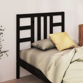 Solid black pine wood bed headboard 81x4x100 cm by vidaXL, Headboards and footboards - Ref: Foro24-817819, Price: 24,74 €, Di...