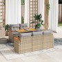 Set sofás jardín y cojines 6 pzas ratán sintético acacia beige en Conjuntos de jardín | Comprar online en Foru.es