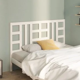 Solid white pine wood bed headboard 126x4x100 cm by vidaXL, Headboards and footboards - Ref: Foro24-817831, Price: 36,48 €, D...