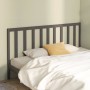 Cabecero de cama madera maciza de pino gris 206x4x100 cm de vidaXL, Cabeceros y pies de cama - Ref: Foro24-817762, Precio: 32...