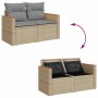 Set sofás jardín y cojines 7 pzas ratán sintético acacia beige en Conjuntos de jardín | Comprar online en Foru.es